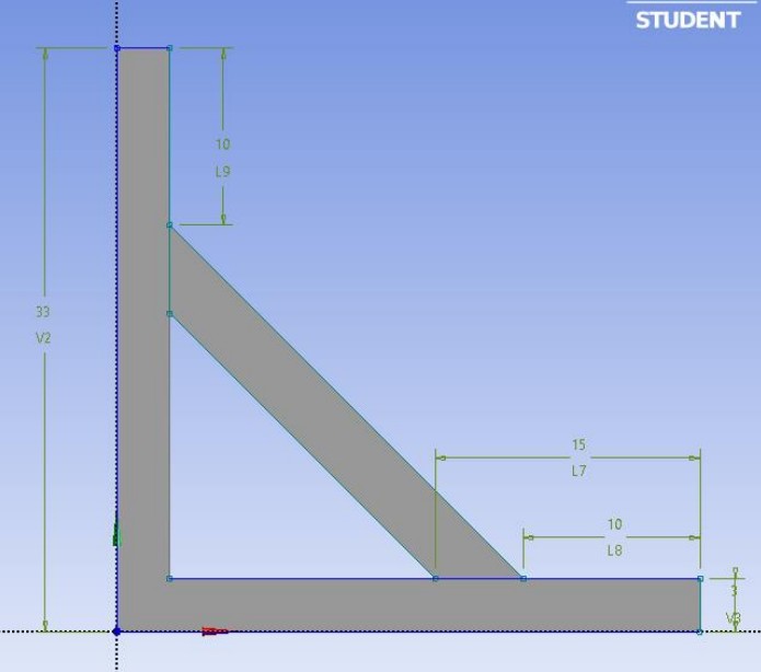 L-Bracket with rib sketch